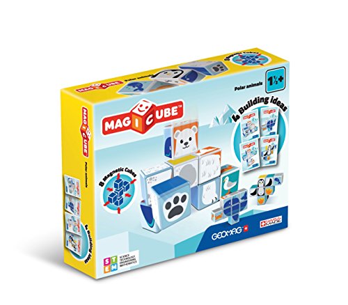 Geomag 134 Magicube Polar Animals - 8 Magnetwürfel für Konstruktionen, Baukasten Lernspielzeug von Geomag