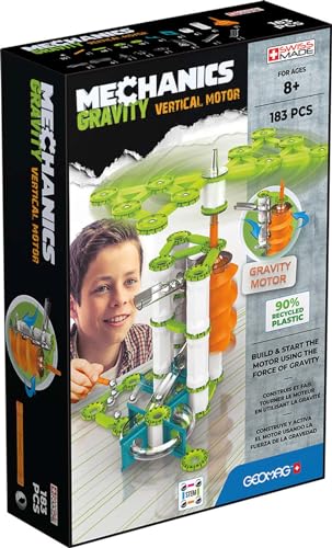 Geomag - Mechanics Gravity Vertical Motor - Educational and Creative Game for Children - Magnetic Building Blocks, Vertical Motors with Magnetic Blocks, Recycled Plastic - Set of 183 Pieces von Geomag