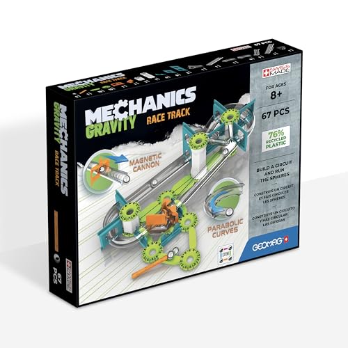 Geomag - Mechanics Gravity Race Track - Educational and Creative Game for Children - Magnetic Building Blocks, Race Track with Magnetic Blocks, Recycled Plastic - Set of 67 Pieces von Geomag