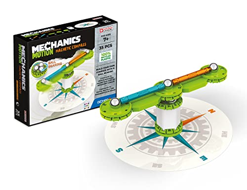 Geomag - Mechanics Motion Magnetic Compass - Educational and Creative Game for Children - Magnetic Building Blocks, Compass with Magnetic Blocks, Recycled Plastic - Set of 35 Pieces von Geomag