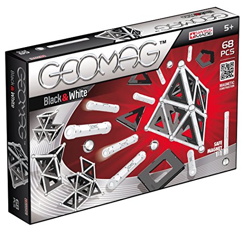 Geomag, Classic Black and White 012, Magnetkonstruktionen und Lernspiele, 68-teilig von Geomag