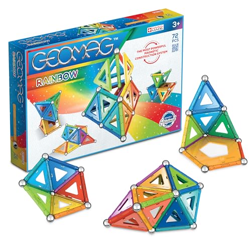 Geomag, Classic Rainbow, 371, Magnetkonstruktionen und Lernspiele, Konstruktionsspielzeug, 72-teilig von Geomag