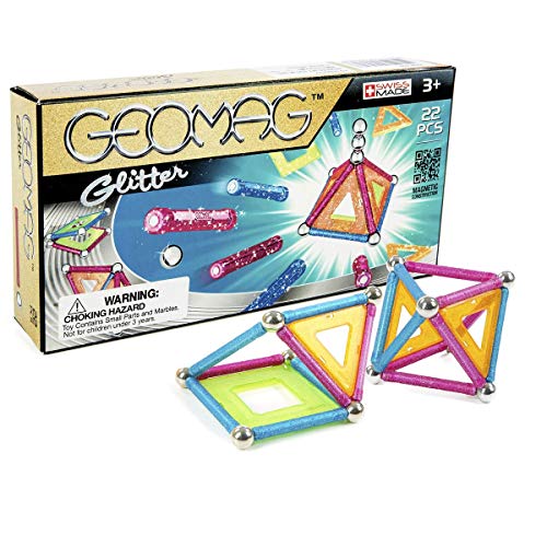 Geomag, Classic Glitter 530, Magnetkonstruktionen und Lernspiele, 22-teilig von Geomag