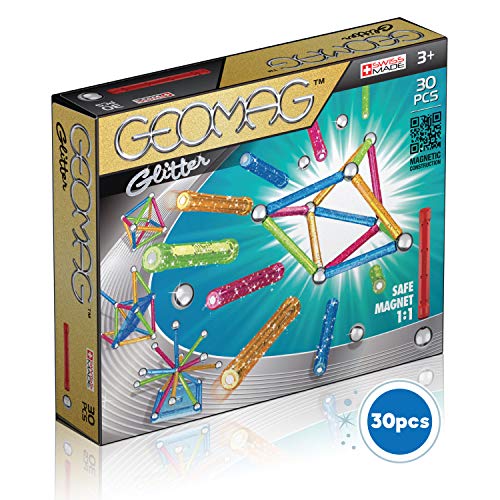 Geomag, Classic Glitter 531, Magnetkonstruktionen und Lernspiele, 30-teilig von Geomag