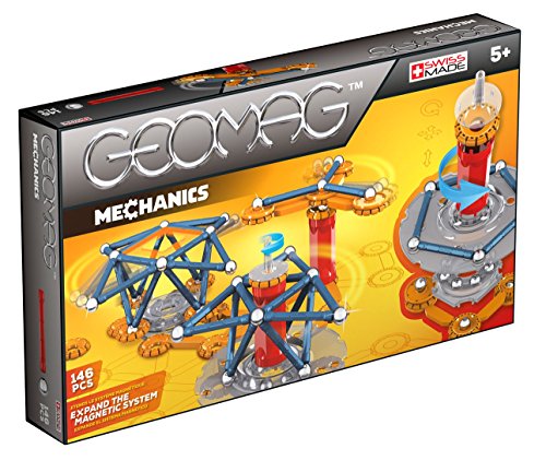 Geomag - Mechanics Magnetic Motion - Lern- und Kreativspiel für Kinder - Magnetische Bausteine - Set mit 146 Teilen von Geomag