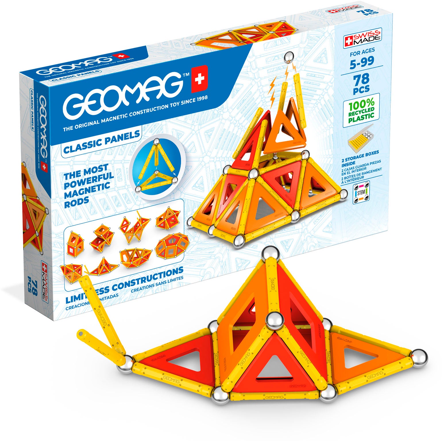 Geomag Baukasten Classic Panels 78 Teile von Geomag