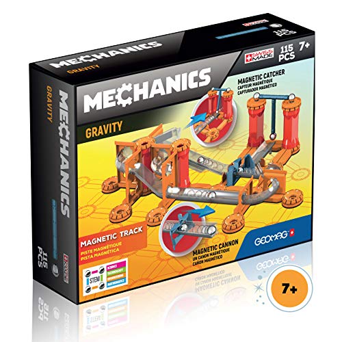 Geomag - Mechanics Gravity Magnetic Track - Lern- und Kreativspiel für Kinder - Magnetische Bausteine, Schaltkreis mit Magnetbausteinen- Set mit 115 Teilen von Geomag
