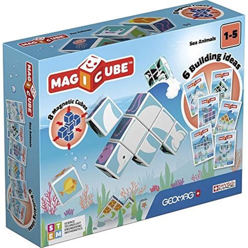 Geomag Magicube Sea Animals - 8 Magnetwürfel - Konstruktionsspielzeug, Baukasten Lernspielzeug von Geomag