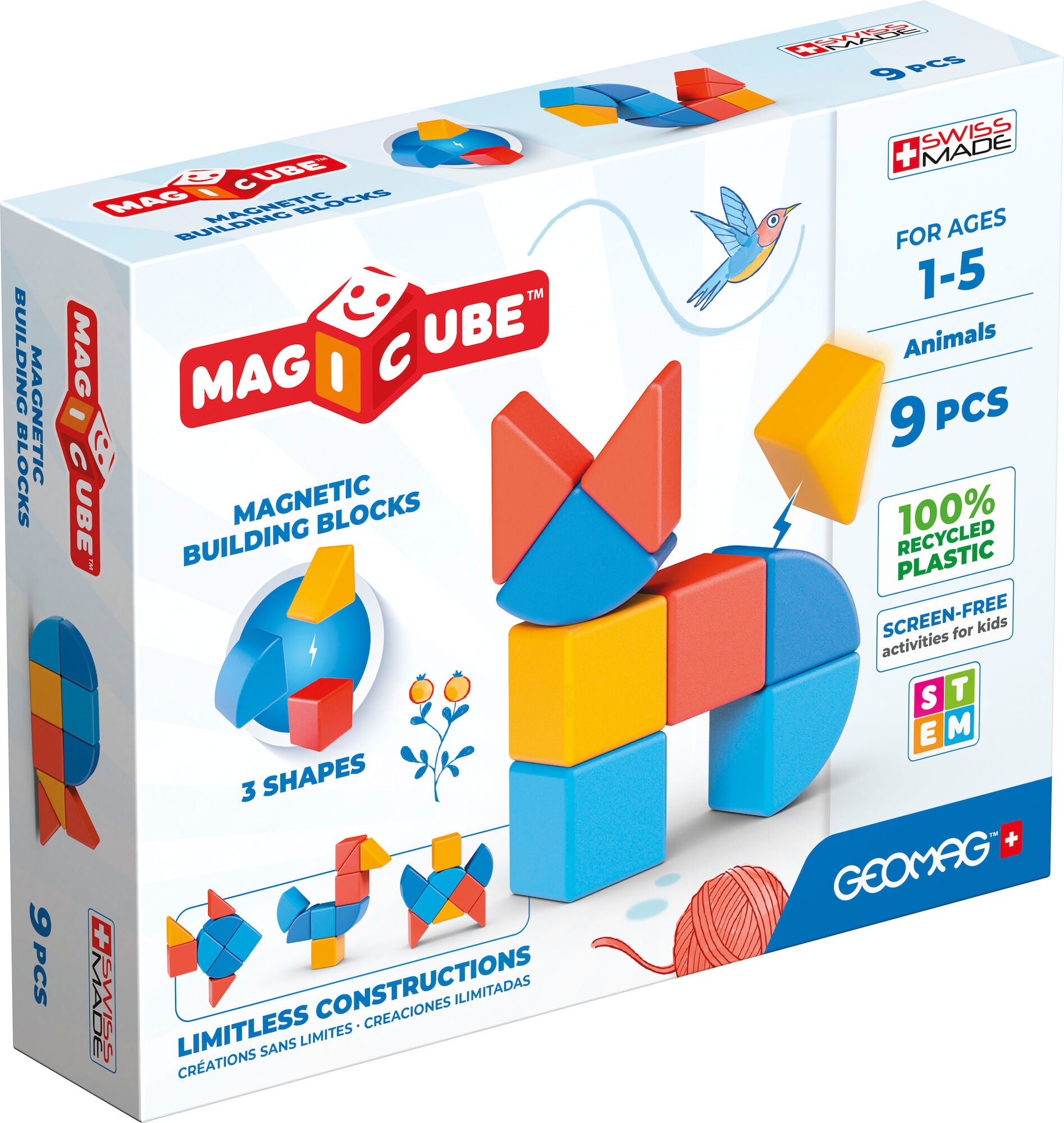 Geomag Magicube Baukasten Tiere 9 Teile von Geomag