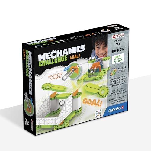 Geomag - Mechanics Challenge Goal - Educational and Creative Game for Children - Magnetic Building Blocks with Metal Spheres, Recycled Plastic - Set of 96 Pieces von Geomag