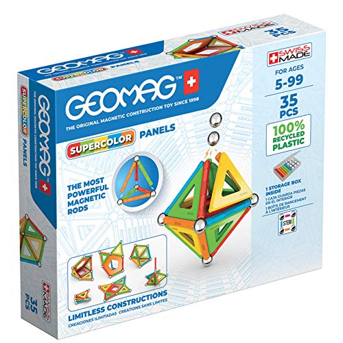 Geomag - Supercolor Magnetic Constructions for Kids, Magnetic Toy, Green Collection 100% Recycled Plastic, 35 Pieces von Geomag
