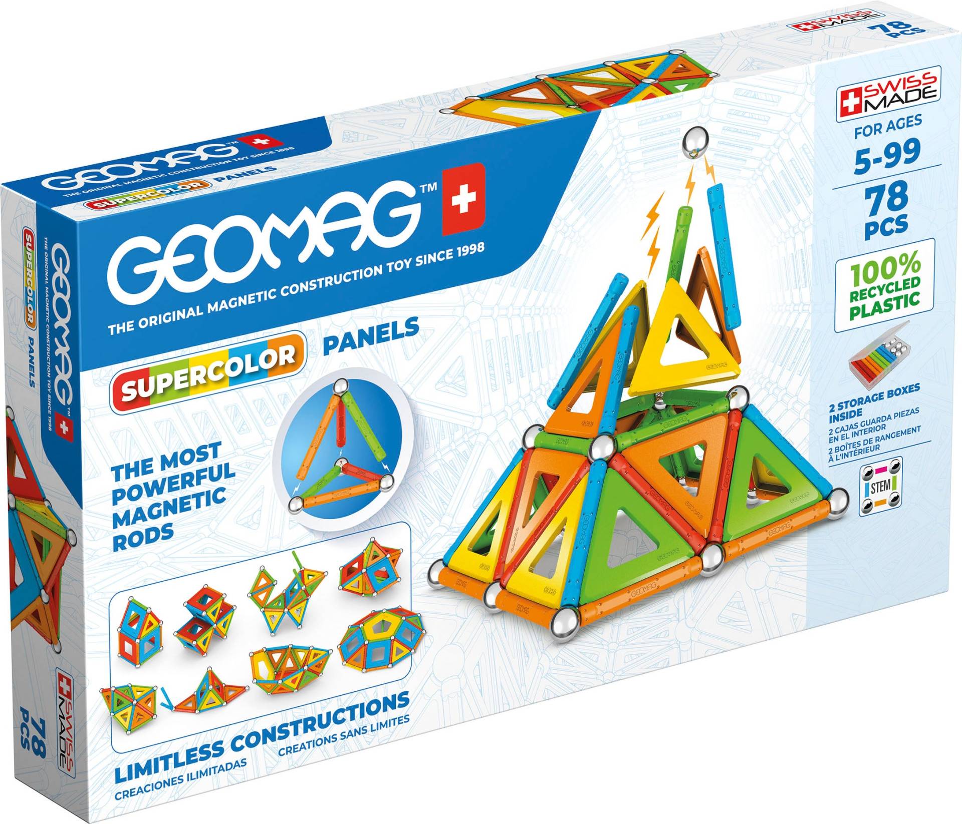 Geomag Supercolor Panels Recycled Bausatz 78 Teile Geomag Supercolor Panels Recycled Bausatz 78 Teile von Geomag