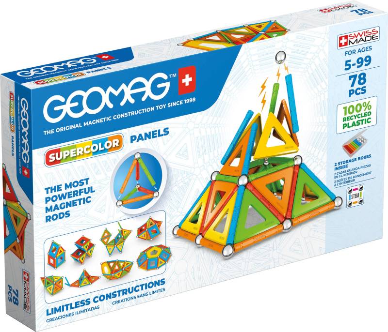 Geomag Supercolor Panels Recycled Bausatz 78 Teile von Geomag