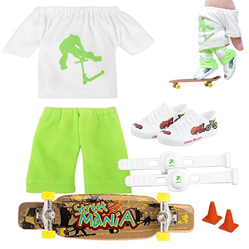 Geonoy Mini-Fingerspielzeug-Set - Finger Scooter Mini-Skateboard mit Hose und Schuhen | Halloween Party Favor Kindergeburtstagsgeschenk Spielspielzeug von Geonoy