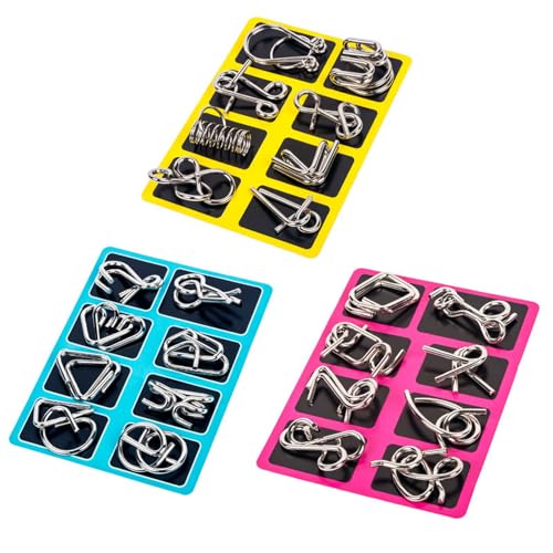 Metal Puzzle Ring 24 Piece Set, Metal Puzzle Ring, Educational Intellectual Toys, Metal Brain Teaser Puzzles, Metal Puzzles for Adults von Georcep
