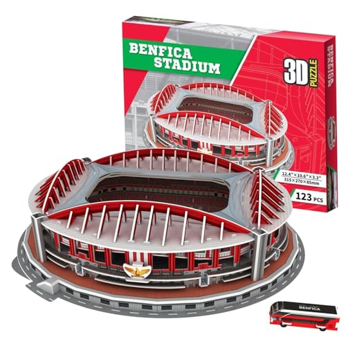 Georgie Porgy 3D Fußballstadion Puzzle DIY Spielzeug Bauen Baukästen (Benfica Stadion 123 Stück) von Georgie Porgy