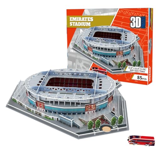 Georgie Porgy 3D Fußballstadion Puzzle DIY Spielzeug Bauen Baukästen (Emirate Stadion 85 Stück) von Georgie Porgy