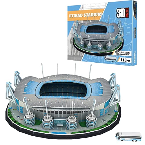 Georgie Porgy 3D Fußballstadion Puzzle DIY Spielzeug Bauen Baukästen (Etihad Stadion 118Pcs) von Georgie Porgy