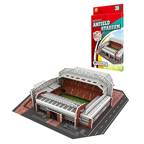 Georgie Porgy 3D Fußballstadion Puzzle Spielzeug Modell Bauen Baukästen für Kinder Geburtstagsgeschenke (Anfield Stadion 36 Stück) von Georgie Porgy