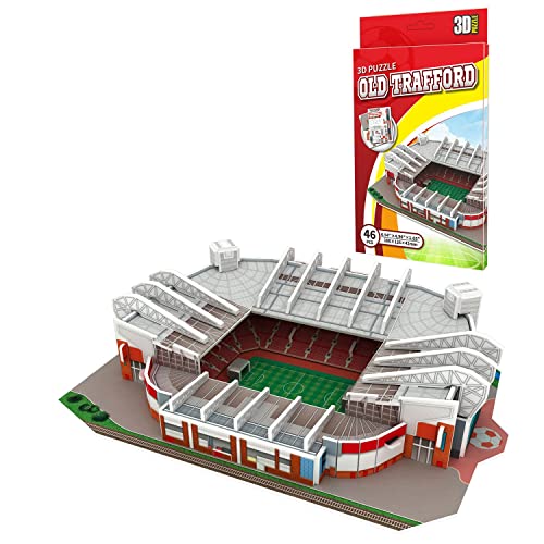 Georgie Porgy 3D Fußballstadion Puzzle Spielzeug Modell Bauen Baukästen für Kinder Geburtstagsgeschenke (Old Trafford Stadion 46 Stück) von Georgie Porgy