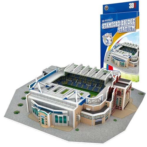 Georgie Porgy 3D Fußballstadion Puzzle Spielzeug Modell Bauen Baukästen für Kinder Geburtstagsgeschenke (Stamford Bridge Stadion 45 Stück) von Georgie Porgy