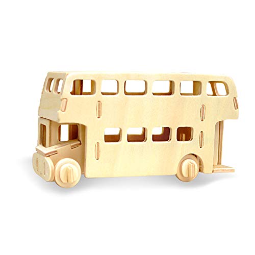 Georgie Porgy 3D Holzpuzzle Doppeldeckerbus Modell Holzhandwerk Baukasten Bausteine Für Kinder Pädagogisches Puzzle Routemaster Montage Spielzeug Geschenk (JP238 London Bus) von Georgie Porgy