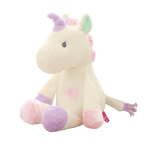 Georgie Porgy Kinder Plüsch Einhorn Kuscheltier Stofftier Neugeborene Einhorn Spielzeug Plüschtier Kissen Einhorn Geschenke für Mädchen (Creme 33 cm) von Georgie Porgy