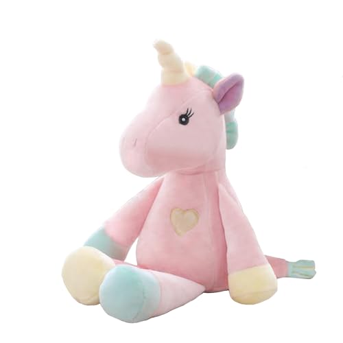 Georgie Porgy Kinder Plüsch Einhorn Kuscheltier Stofftier Neugeborene Einhorn Spielzeug Plüschtier Kissen Einhorn Geschenke für Mädchen (Hellrosa 33 cm) von Georgie Porgy