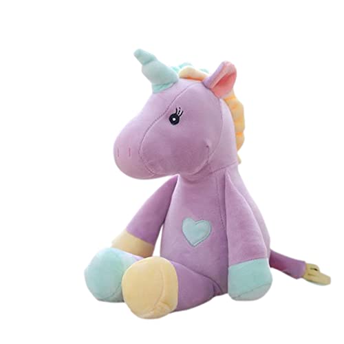 Georgie Porgy Kinder Plüsch Einhorn Samt Kissen Kuscheltier Stofftier Neugeborene Einhorn Teddy Stofftiere für Kinder Jungen Mädchen (Lila 33 cm) von Georgie Porgy