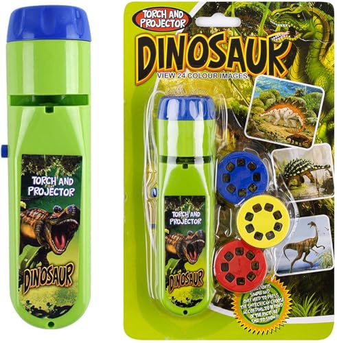 Georgie Porgy Kinder Projektor Taschenlampe Dinosaurier Spielzeug zum Wand Decke Zelt Lehrreich Wissenschaft Einstellen Dino Geschenk für Junge Mädchen ab 3 Jahre mit 1 Blätt Tattoos (Dinosaurier) von Georgie Porgy