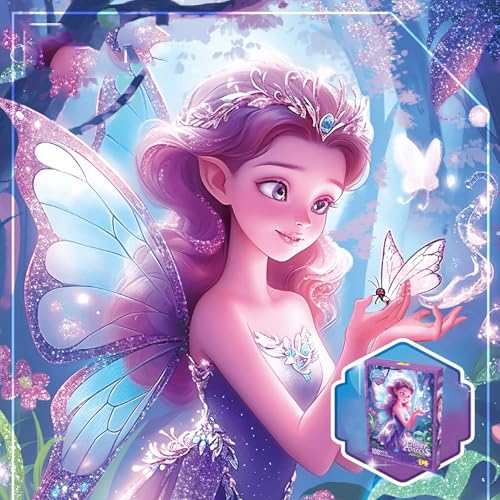 Georgie Porgy Prinzessinnen Puzzle für Kinder Fee Glitzer Puzzle 100 Teile Pädagogisches Lernspielzeug Geburtstags Jungen Mädchen ab 3 Jahren (Pauli) von Georgie Porgy