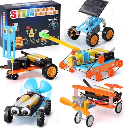 Georgie Porgy STEM Robotik Kits für Kinder Experimentierkasten STEM Spielzeug Wissenschafts Sets DIY Roboterbau Elektronik Bausatz Geburtstagsgeschenke für Jungen Mädchen (5-in-1) von Georgie Porgy