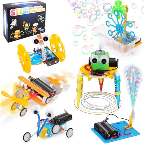 Georgie Porgy STEM Robotik Kits für Kinder Experimentierkasten STEM Spielzeug Wissenschafts Sets DIY Roboterbau Elektronik Bausatz Geburtstagsgeschenke für Jungen Mädchen (6-in-1) von Georgie Porgy