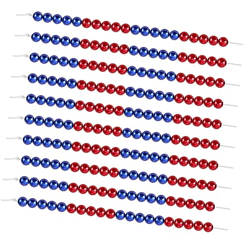 Geosar 10 Stück Grundschüler Rechenketten mit 20 Perlen Rote und Blaue Rechenperlen mit Seil Geschenke Rechenketten für Mädchen Jungen 1.Klasse Erster Schultag Lernwerkzeug für Grundschule Einschulung von Geosar