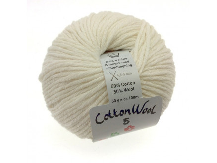 Gepard Garn CottonWool 5 Garn Unicolor 101 Cremefarben von Gepard Garn