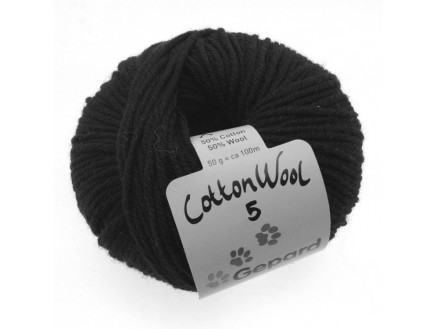 Gepard Garn CottonWool 5 Garn Unicolor 599 Schwarz von Gepard Garn