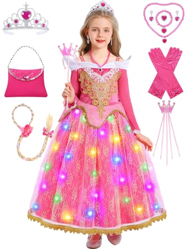 Dornröschen Kostüm Mädchen, Prinzessin Aurora Kostüm Kinder, Dornröschen Kleid Faschingskostüm Rosa Kleid für Karneval Fastnacht Geburtstag mit Zubehör Perücke Handtasche Krone Zauberstab G085XXL Dornröschen Kostüm Mädchen, Prinzessin Aurora Kostüm Kinder, Dornröschen Kleid Faschingskostüm Rosa Kleid für Karneval Fastnacht Geburtstag mit Zubehör Perücke Handtasche Krone Zauberstab G085XXL von Geplaimir
