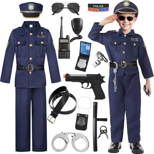 Geplaimir Polizei Kostüm Kinder Polizei Spielzeug set für Kinder mit Polizei Hut Polizei Kostüm für Jungen Mädchen Halloween Karneval Geburtstag Polizeikostüm G062-XS Geplaimir Polizei Kostüm Kinder Polizei Spielzeug set für Kinder mit Polizei Hut Polizei Kostüm für Jungen Mädchen Halloween Karneval Geburtstag Polizeikostüm G062-XS von Geplaimir