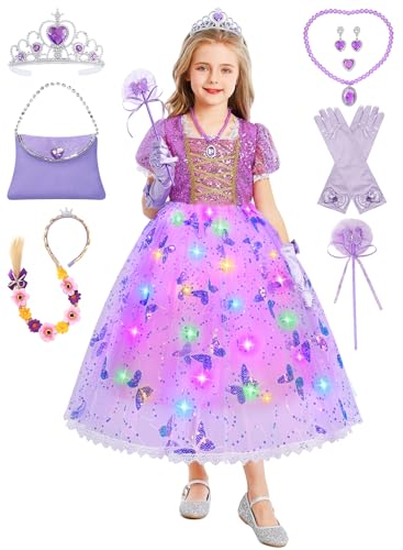 Rapunzel Kostüm Mädchen, Prinzessin Rapunzel Kostüm Kinder, Lila Puffärmel Kleid Faschingskostüm Festliches Kleid für Karneval Fastnacht Geburtstag mit Perücke Handtasche Krone Zauberstab G084S Rapunzel Kostüm Mädchen, Prinzessin Rapunzel Kostüm Kinder, Lila Puffärmel Kleid Faschingskostüm Festliches Kleid für Karneval Fastnacht Geburtstag mit Perücke Handtasche Krone Zauberstab G084S von Geplaimir