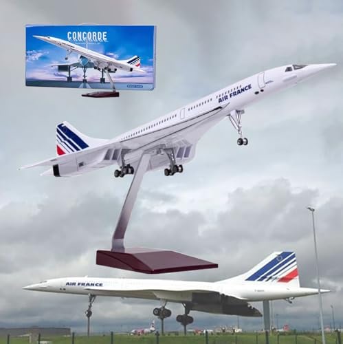 19,7" 1:125 Air France Concorde Modell Jet Passagierflugzeug Modell Vorgefertigtes Flugzeugmodell Druckguss-Metallsimulation Luftfahrtsammlung Geschenk (Size : Air France) von GerRit