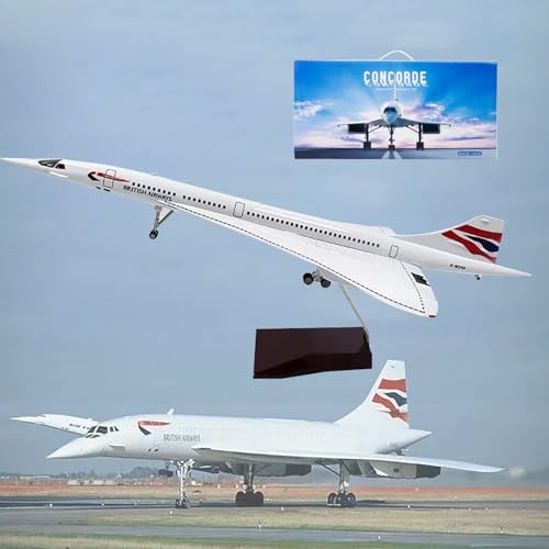 19,7" 1:125 Air France Concorde Modell Jet Passagierflugzeug Modell Vorgefertigtes Flugzeugmodell Druckguss-Metallsimulation Luftfahrtsammlung Geschenk (Size : British Airways) von GerRit