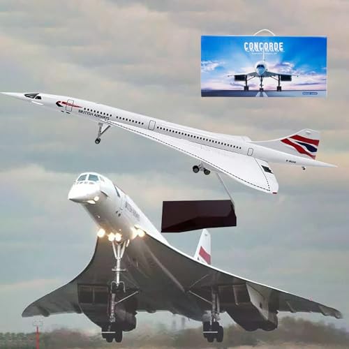 19,7" 1:125 Air France Concorde Modell Jet Passagierflugzeug Modell Vorgefertigtes Flugzeugmodell Druckguss-Metallsimulation Luftfahrtsammlung Geschenk (Size : British Airways) von GerRit