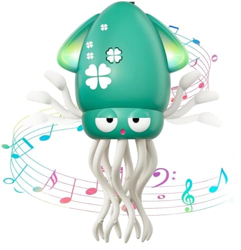 Electric Dancing Octopus Toy, Elektrisches Tanzenden Oktopus Kinderspielzeug mit Musik/Licht/Angelrute/USB, Baby Spielzeug Geburtstag Geschenk für Baby ab 3 4 5 6 7Jahr (Grün) von Gerbala