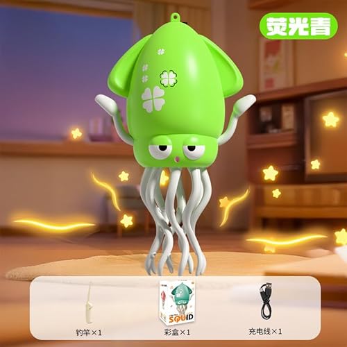Gerbala Electric Dancing Octopus Toy, Elektrisches Tanzenden Oktopus Kinderspielzeug mit Musik/Licht/Angelrute/USB, Baby Spielzeug Geburtstag Geschenk für Baby ab 3 4 5 6 7Jahr (Cyan) von Gerbala