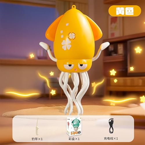 Gerbala Electric Dancing Octopus Toy, Elektrisches Tanzenden Oktopus Kinderspielzeug mit Musik/Licht/Angelrute/USB, Baby Spielzeug Geburtstag Geschenk für Baby ab 3 4 5 6 7Jahr (Gelb) von Gerbala