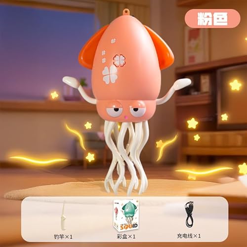 Gerbala Electric Dancing Octopus Toy, Elektrisches Tanzenden Oktopus Kinderspielzeug mit Musik/Licht/Angelrute/USB, Baby Spielzeug Geburtstag Geschenk für Baby ab 3 4 5 6 7Jahr (Rosa) von Gerbala