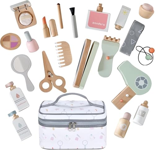 Holzschminke Spielset Set Langlebiges Kinderschminke für Mädchen Friseur Set 23-teiliges Make-up-Spielzeug für Rollenspiel Geschenk für Weihnachten Geburtstag für Kinder ab 2 3 4 5 Jahre Holzschminke Spielset Set Langlebiges Kinderschminke für Mädchen Friseur Set 23-teiliges Make-up-Spielzeug für Rollenspiel Geschenk für Weihnachten Geburtstag für Kinder ab 2 3 4 5 Jahre von Gerbala