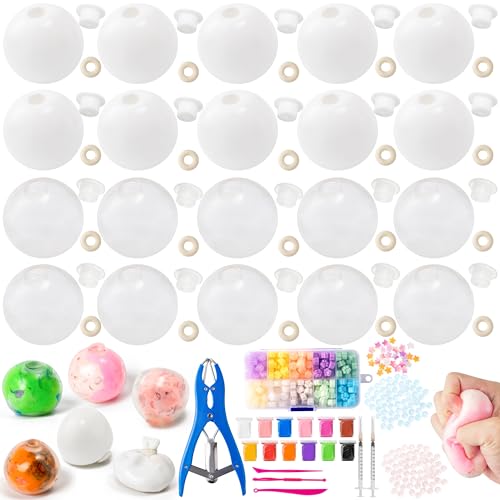 GerdfeiTawtab Leere Haut, Stressball-Set, 28-teilig, sensorisches Fidget-Spielzeug für Angst- und Stressabbau, DIY-Stressball-Set, inklusive hohler Gummischale, Kappe, Kleber und Werkzeuge für die GerdfeiTawtab Leere Haut, Stressball-Set, 28-teilig, sensorisches Fidget-Spielzeug für Angst- und Stressabbau, DIY-Stressball-Set, inklusive hohler Gummischale, Kappe, Kleber und Werkzeuge für die von GerdfeiTawtab