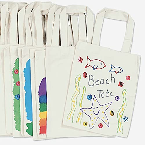German Trendseller®- 10 x Kinder Stoffbeutel zum Bemalen ┃ Kindergarten klein 22 x 27cm ┃ Tragetasche / 10 Stück von German Trendseller
