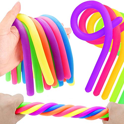 German Trendseller® - 6 x Ultra - Sticky Neon Sling für Kinder ┃ Kindergeburtstag ┃ Mitgebsel ┃ Stretchy Noodles ┃ 6 Stück von German Trendseller